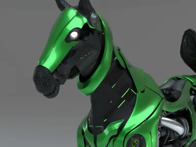 Transforming Mechanical Horse - Green Sentinel 3D model