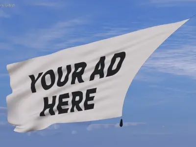  Helicopter with Huge Advertising Air Banner 