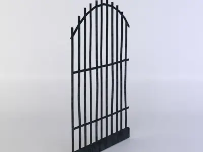 Arch shaped gates Low-poly 3D model