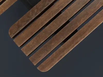 Modern Outdoor Bench 45 PBR Game Ready Low-poly 3D model