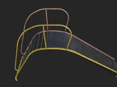Old Playground Props Set Low-poly 3D model get