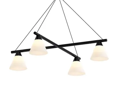 PROBE pendant light with four glass shades 3D model