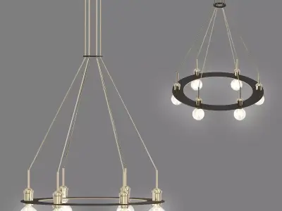 HEAVY circular chandelier with lights hanging from it 3D model
