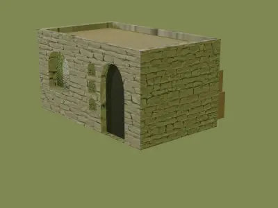  House in the desert Low-poly 3D model