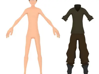 LowPoly Game Ready Character man Free low-poly 3D model