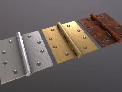 Hinge stainless steel Low-poly 3D model