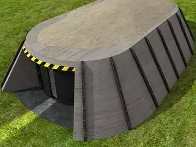 Bunker garage Low-poly 3D model