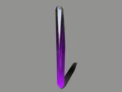 Crystal Set amethyst Low-poly 3D model
