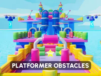Platformer 2 Obstacles Low-poly 3D model