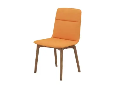 Modica dining chair with fabric and wood legs Free 3D model