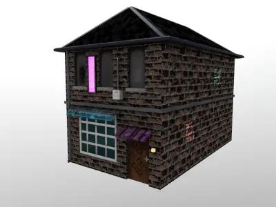 Cyberpunk City - Building 27 Low-poly 3D model