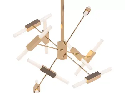 TUBULAR chandelier with wires hanging from it 3D model