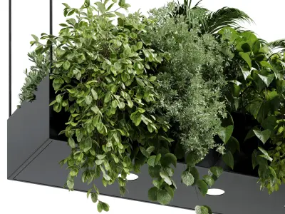 Rectangle pot light pendant plant light hanging Indoor Plant 650 3D model