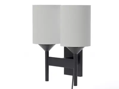 Lyre Blackened Steel Light Torch Plugin Wall Sconce Low-poly 3D model