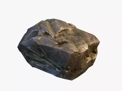 Mossy Boulder 4 Low-poly 3D model