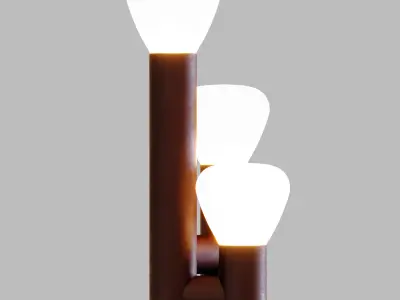 Minimalist Style 3-Light BrownGreenWhite Table Lamp 3D model