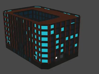 Apartment Block Free low-poly 3D model