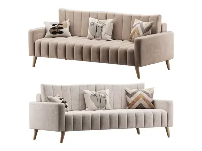 Sofa Markful Velvet Grey 3D model