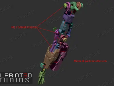 1OVER60 MOON Fully Articulated Model Files for 3D Printing 3D print model