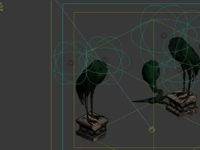 Game Model - Broken Crane Lamp 3D model