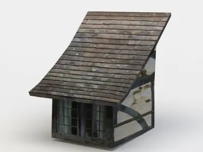 Dormer stone house Low-poly 3D model