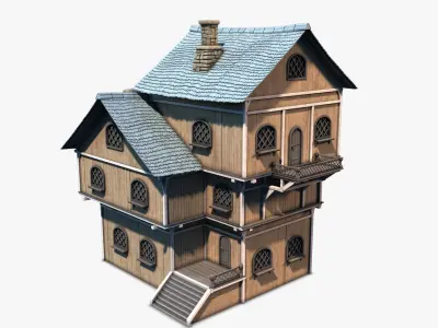 Cottage 05 Low-poly 3D model