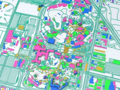 Disneyland Los Angeles Road Network Buildings and Streets 3D model