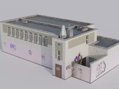 Warehouse or Transformer booth Low-poly 3D model