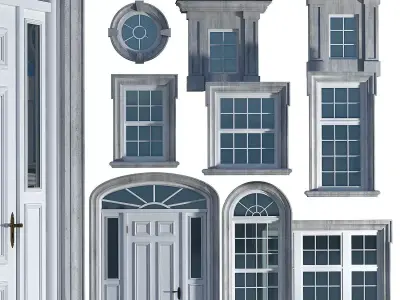 Windows and doors in the British classical style 3D model