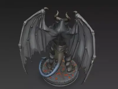 Horror Statue Demon 3D Model Low-poly 3D model