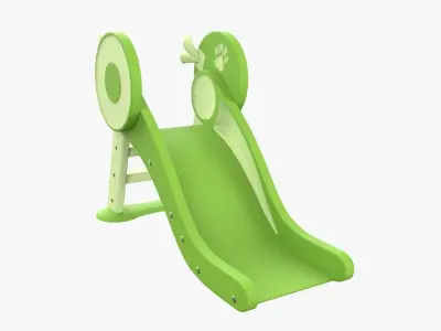 Kid Park Slide Park Equipment Interior Green 3D model