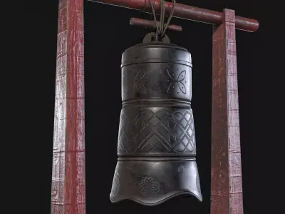 Japanese bell Low-poly 3D model