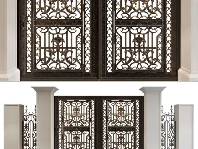 Iron gate set 07 3D model 3D model