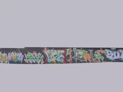 Big graffiti wall II 3D model