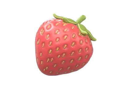 Strawberry v1 001 Low-poly 3D model
