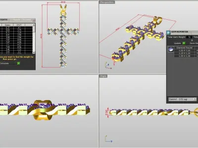 Diamond twist cross pendent  3D print model