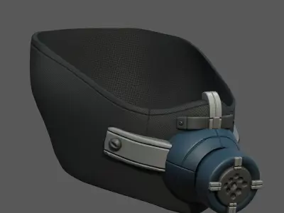 Gas mask respirator scifi futuristic 3d  Low-poly 3D model 15