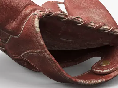  Vintage Baseball Catchers Mitt Worn Red 