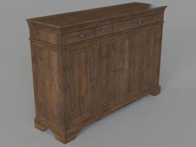 Buffet With Door And Drawer Storage 3D model