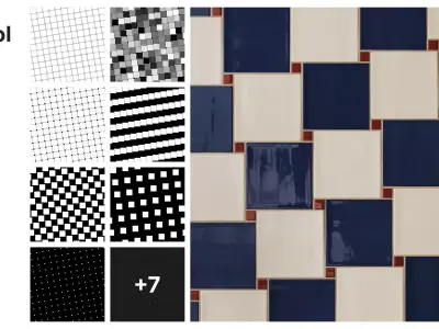 Square Tile in Hopscotch Layout Texture