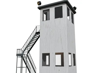 Security Watch Tower  2 Types Low-poly 3D model