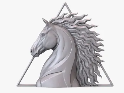  Horse Bust Statue Animal Sculpture 