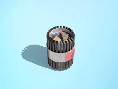 Trash Can Low-poly 3D model