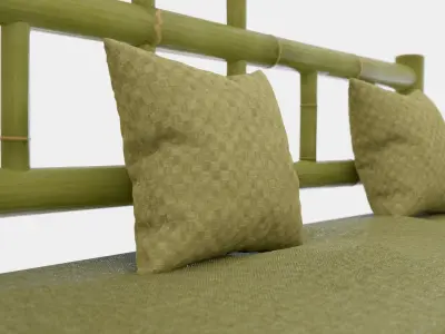 Sophisticated Bamboo Sofa Set Modern Furniture PBR ArchViz 3D model