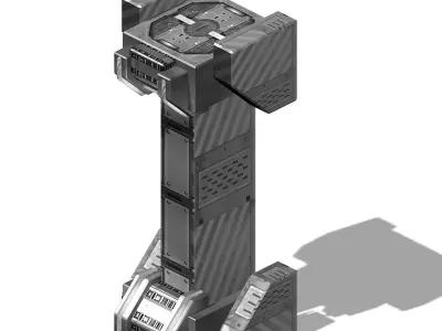 Mechanical-wall column 3D model