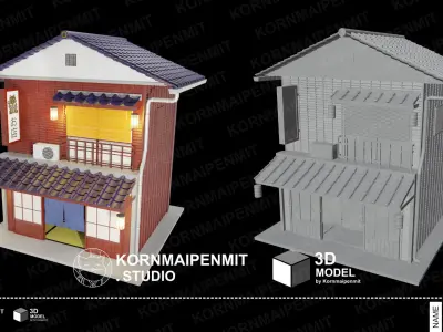 Shop  Japanese-style shop 3D model