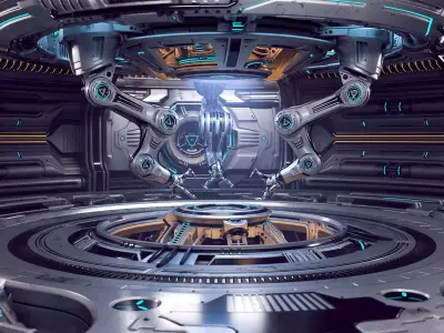 Sci-Fi Construction Lab - Rigged   3D model