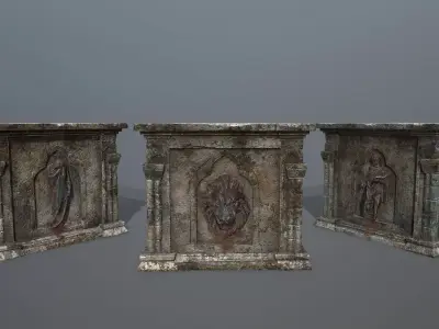 column 2 Low-poly 3D model