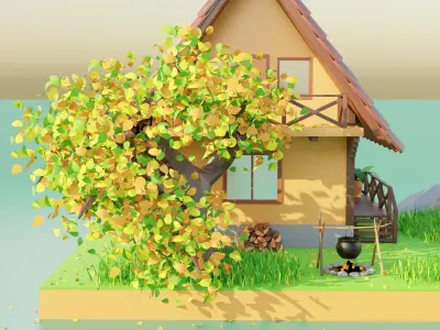 Forest House Scene 3D model