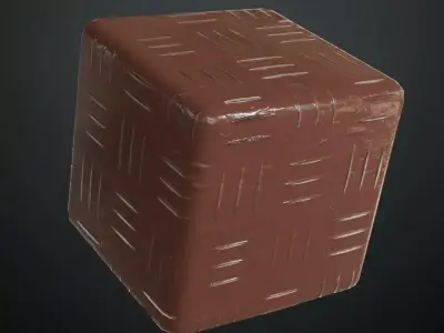 Diamond Metal Plate Brown PBR Seamless Texture